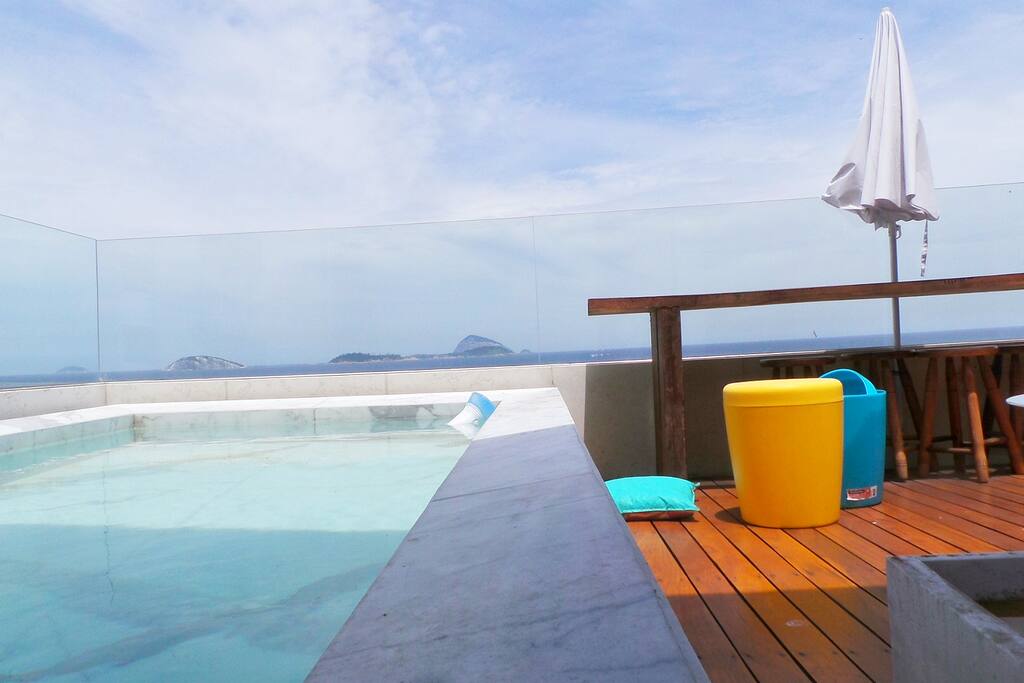 Terraço da cobertura espaço privativo da unidade - piscina privada
