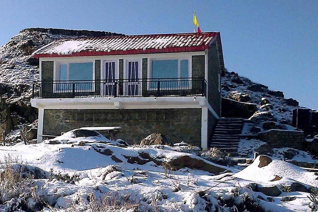 Private Stone Cottages during December winter