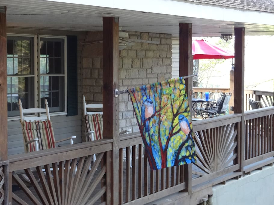 Both covered and open decks provide great seating areas.