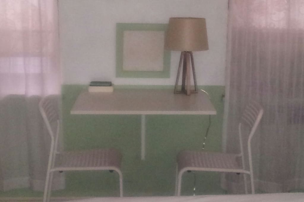 Work space without distractions. or table for two.