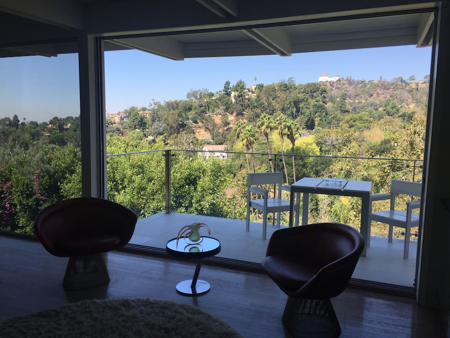 View of Observatory from the inside -- sliding doors open 16 feet.
