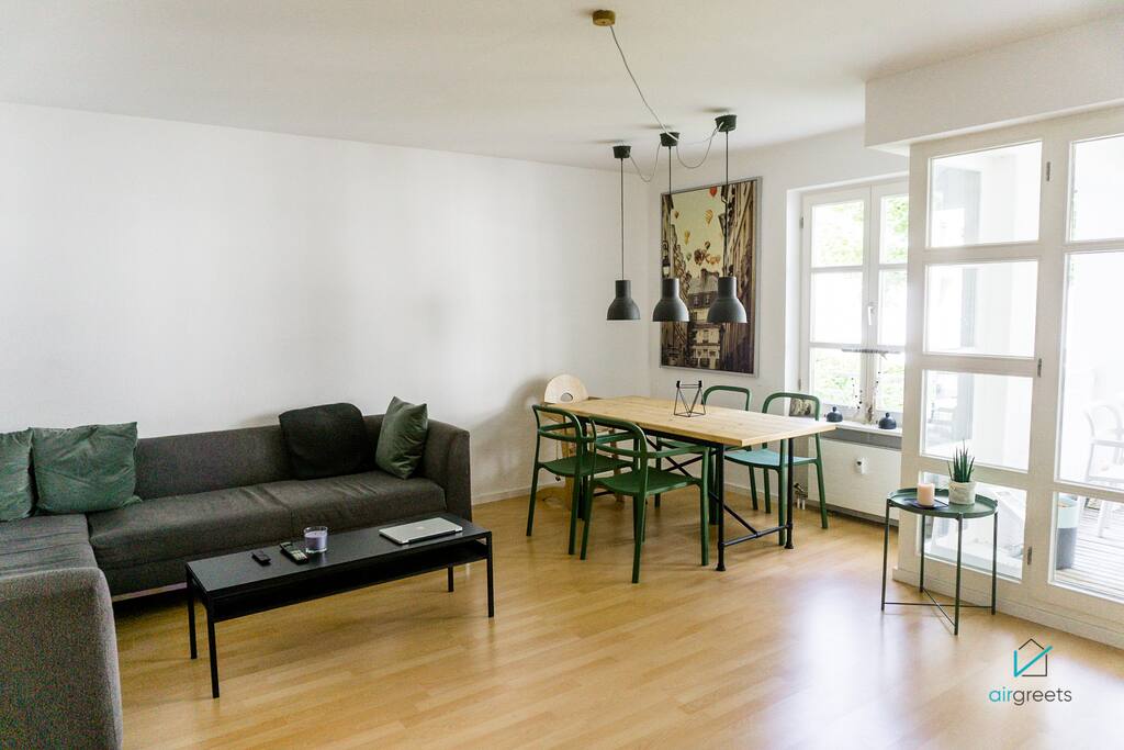 The apartment has enough space to linger.