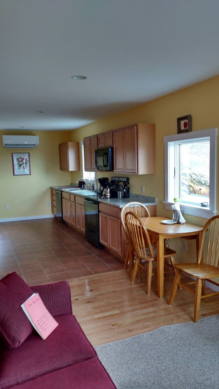 Looking from living room into kitchen.