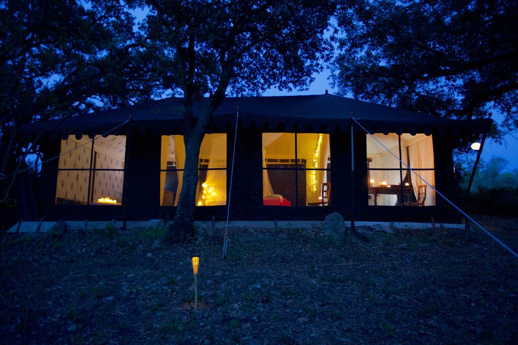 Solar lit 36m2 Indian tent