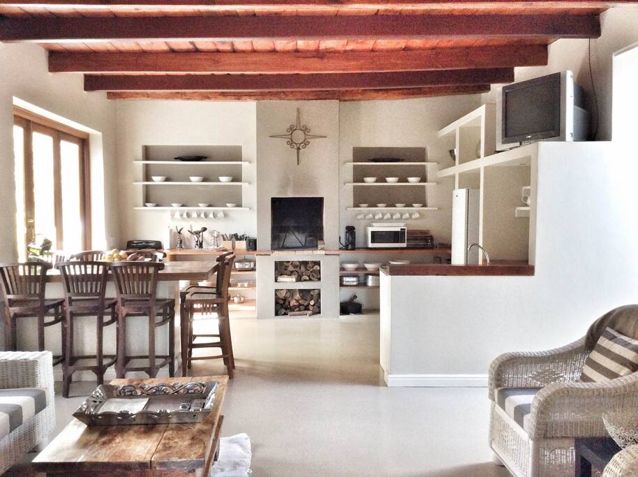 The open-plan living space with full DSTV