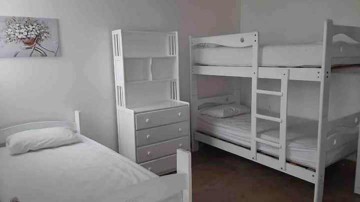 Maid Bedroom:
It has a bathroom with shower 
There is a washing machine , dryer and water heater