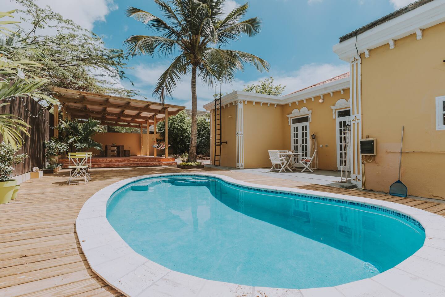 Historic monument with pool