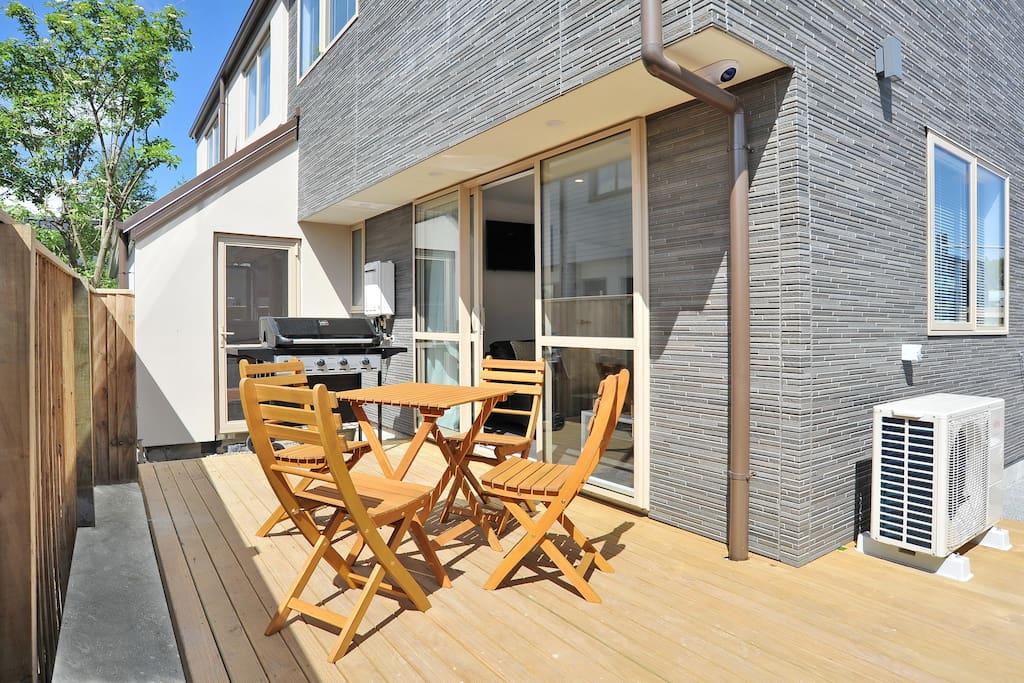 Outdoor deck with BBQ