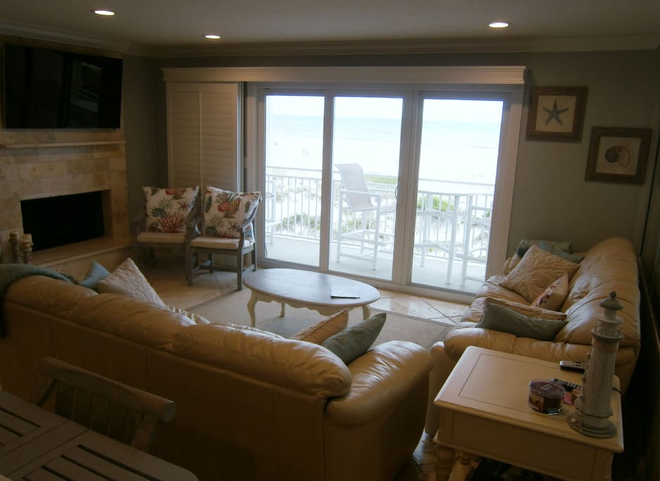 Living-Fireplace-TV-Patio-Beach