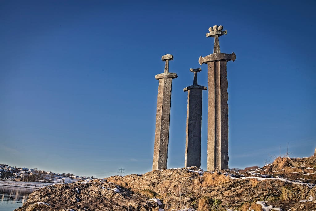 The famous Viking swords at Hafrsfjord.
