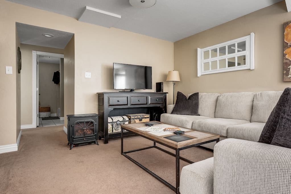 Generous Sectional provides ample seating in comfy living area.