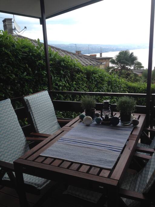The terrace with the sea view