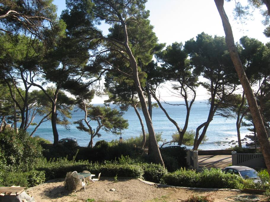 La vue depuis la terrasse. Au bout du jardin, la plage !!!