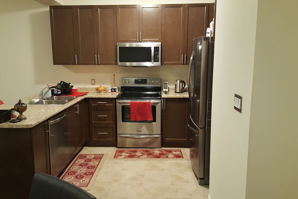 Stainless steel appliances, Keurig with Coffee, Kitchen ware, utensils, pots/pans