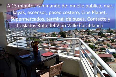 Valparaiso, Wifi, parking privado, Mar a 15 M.