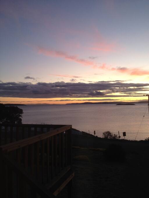 View to Bruny Island from the balcony.