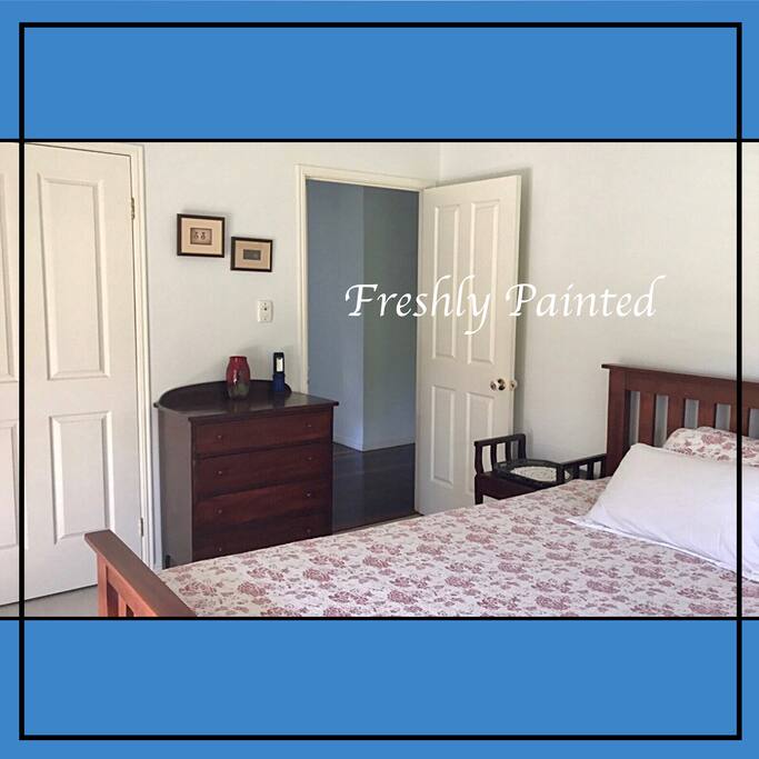Large bedroom with direct access to your own private verandah (with views). 100% cotton high thread count sheets, of course :)
