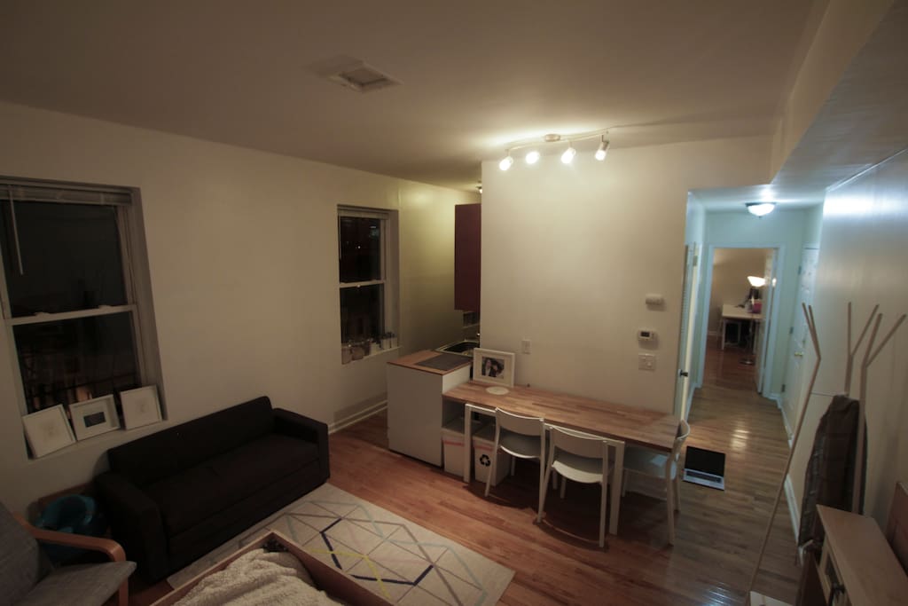 Living Room with adjacent kitchen
