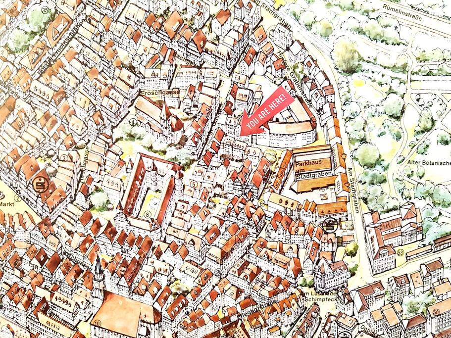 Karte: Zentrale Lage mit sehr guter Anbindung an den öffentlichen Nahverkehr