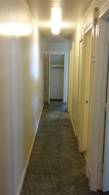 Hallway to 2 private bedrooms