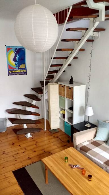 the stairs to the 2th floor under the roof