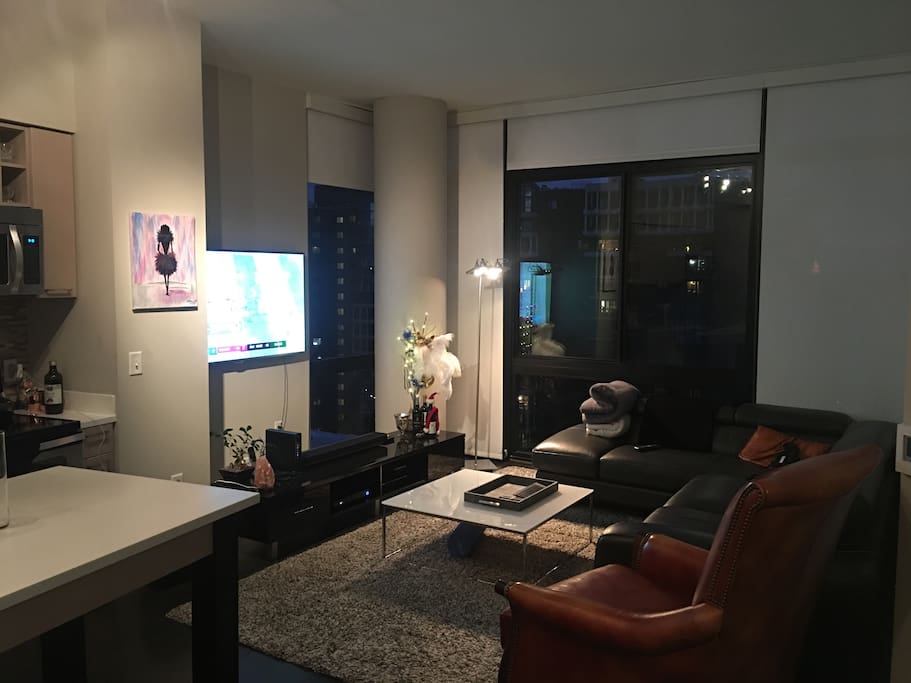 Beautiful view and huge windows from the living room