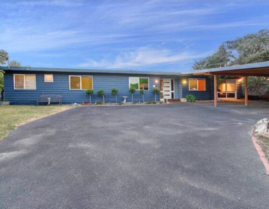 Front of house and double carport