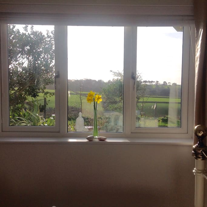 Cosy room with a beautiful view of the countryside down to the estuary.