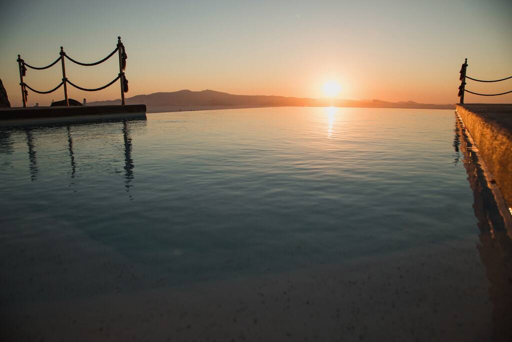 Sunset view from infinity pool