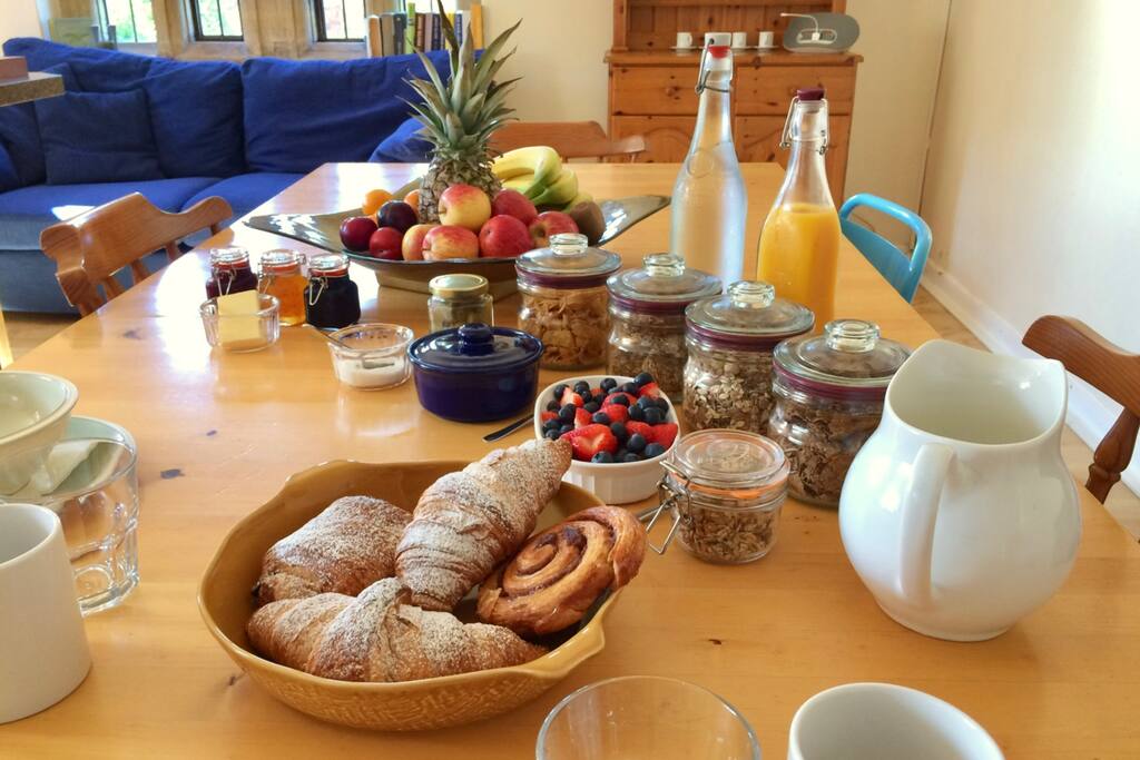 Served with fresh tea and coffee and toast