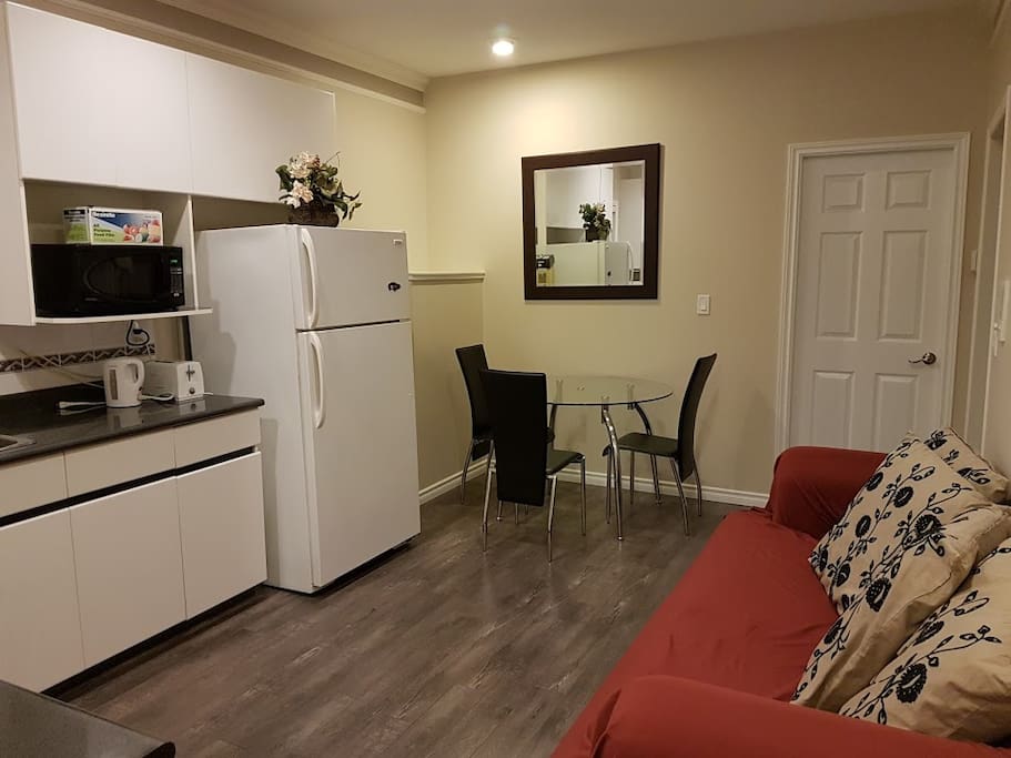 Kitchen with sofa bed
