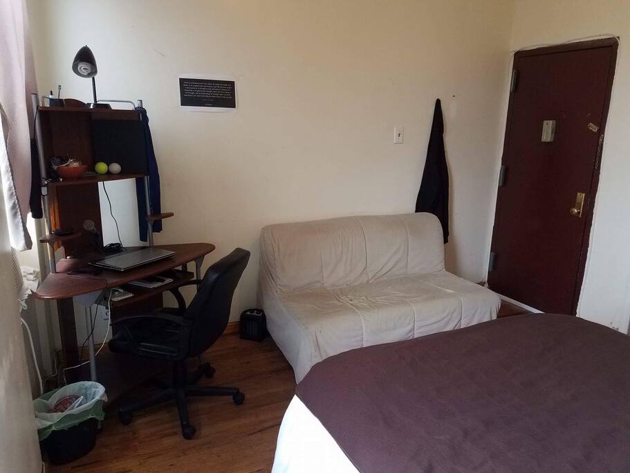 The room has its own private entrance.