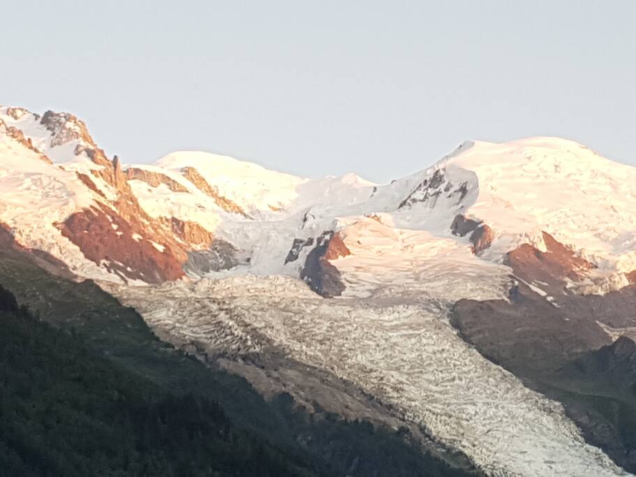 Le glacier des Bossons, vue du balcon