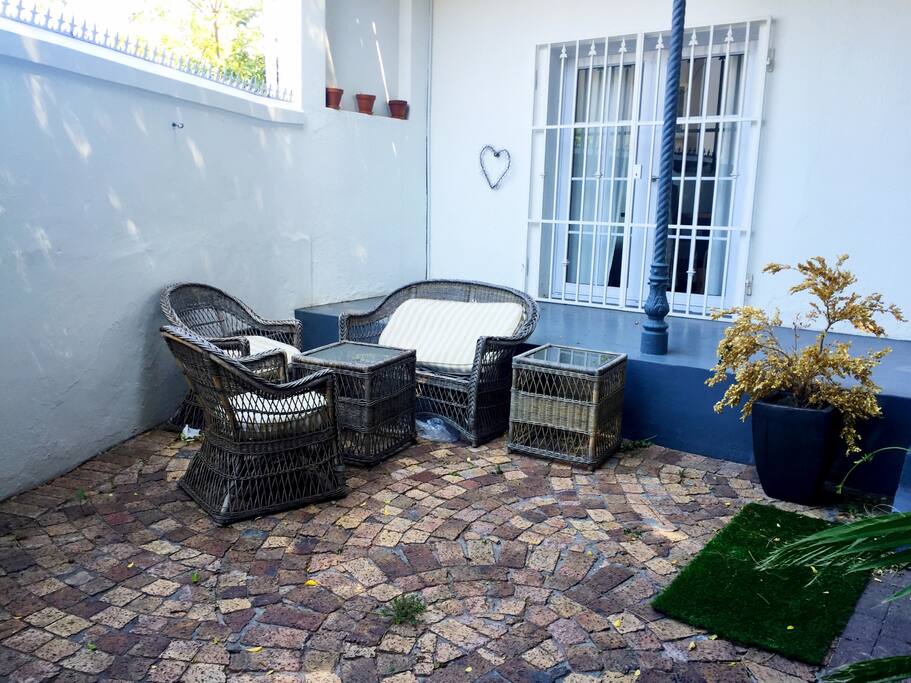 The front of the house - lovely for sunset drinks and relaxing