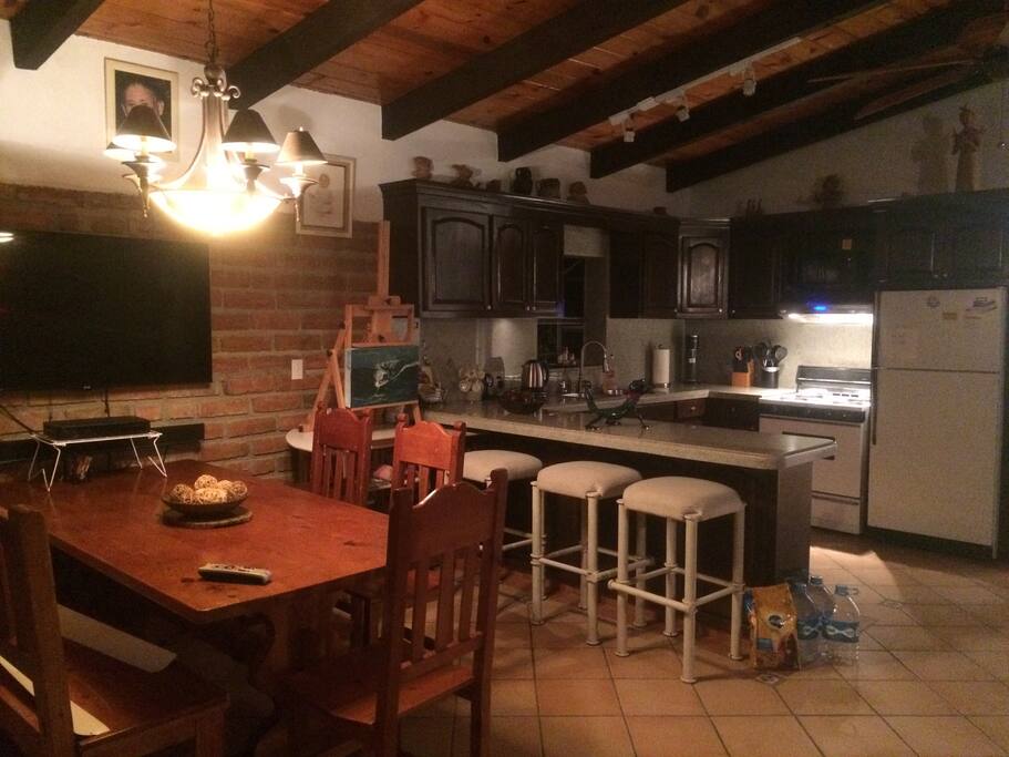 huge open space living room to kitchen