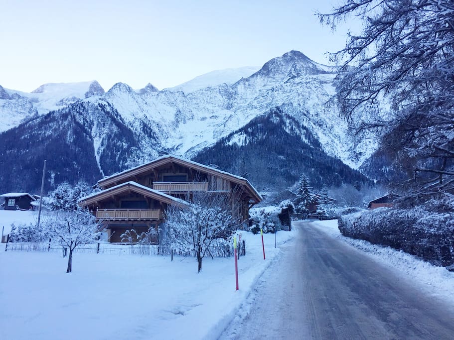 stunning views of Mont Blanc from the chalet