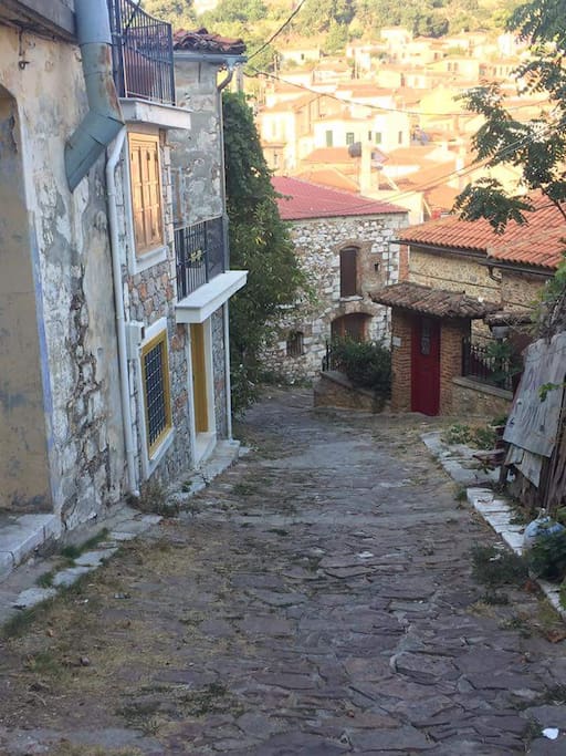 In the cobblestone streets