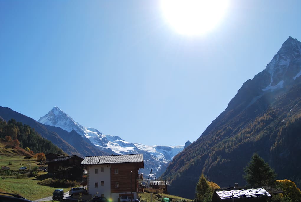 View from Chalet to Dent Blanche 4357m