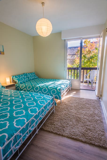 Twin share accommodation, double beds, with ensuite