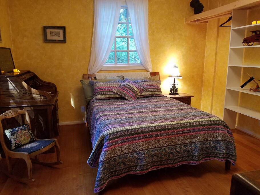 Enjoy this private room with a comfy Queen Sized Memory Foam bed