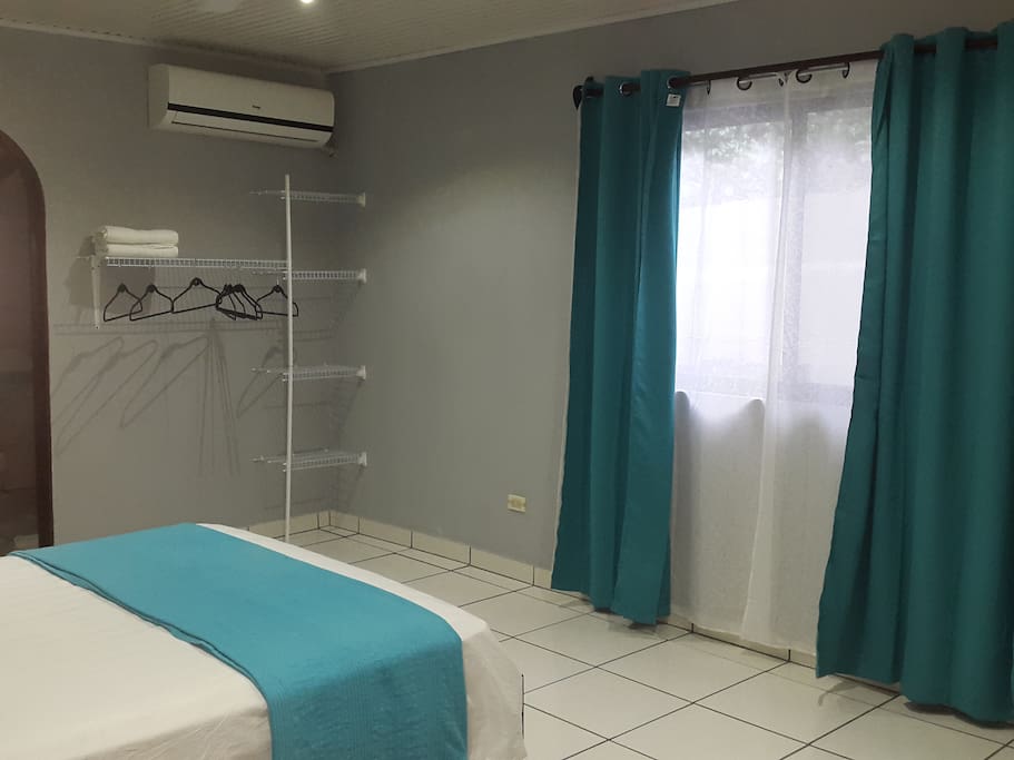 Air-conditioning, closet with hangers, and flat-screen TV are all amenities we have included to make you feel comfortable and at home with us.