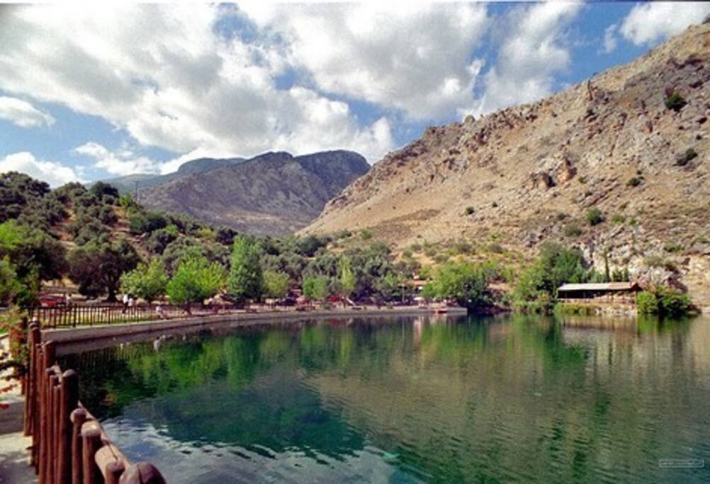 the lake of Zaros , where you can enjoy the beautiful sight of the mother nature