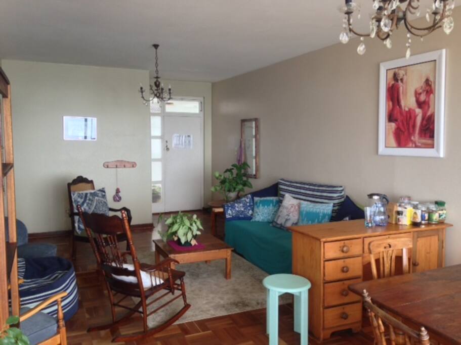 Relaxed communal living space.