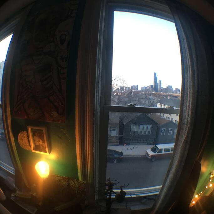 Cool view of downtown skyline