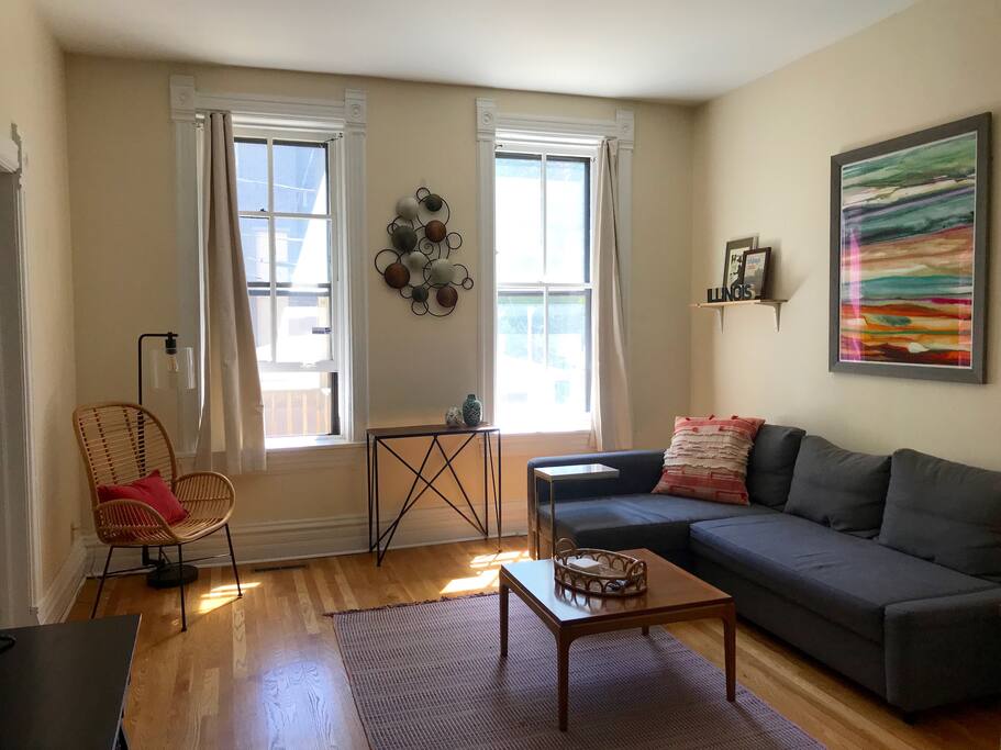 The living space is the perfect hang out spot where you can enjoy Netflix or pull out the sleeper sofa to have 2 additional guests!