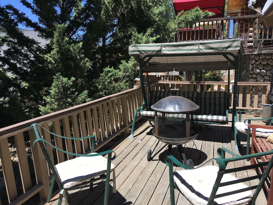 Enjoy the amazing back deck . Much bigger than this photo shows