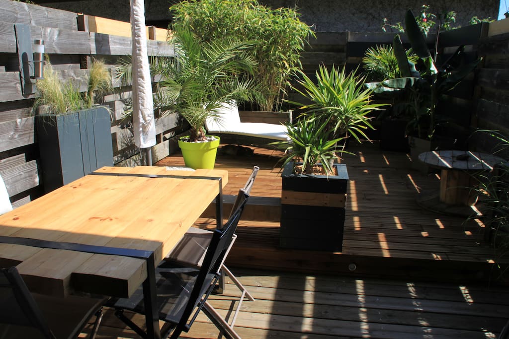 Terrasse plein sud avec plancha
