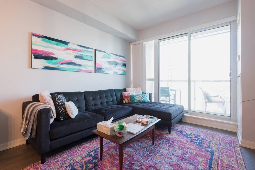 Bright and comfortable living room/tv room
