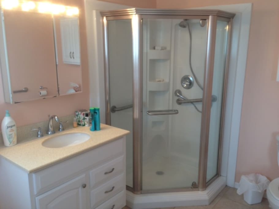 large downstairs bathroom and shower
