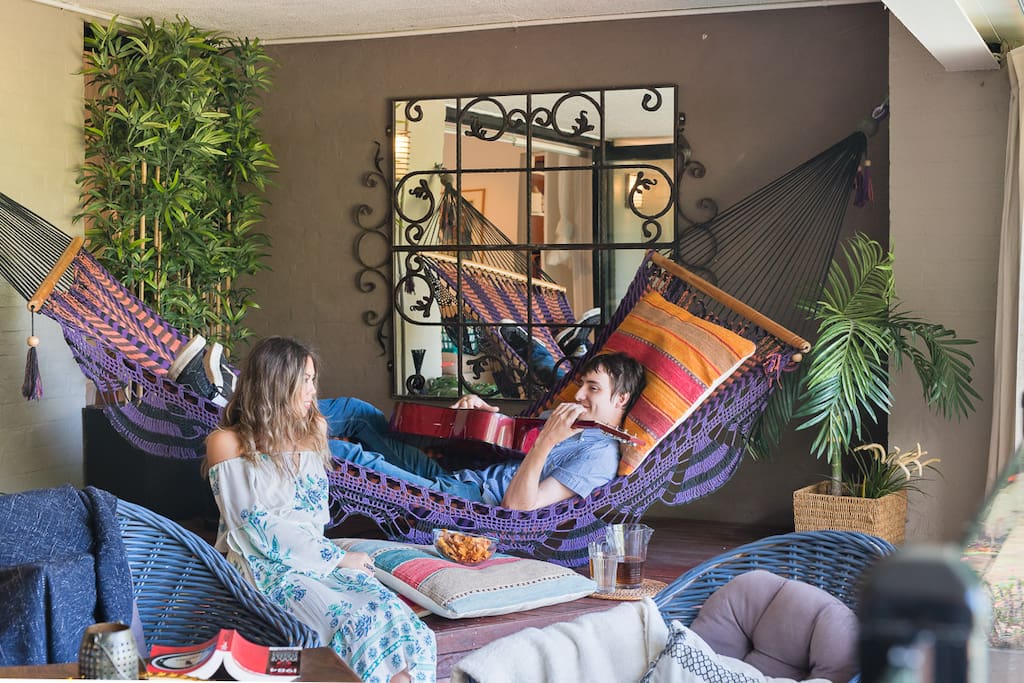 Relax in the hammock between your private pool and sitting room